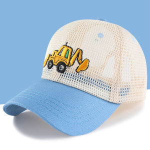 New 2025 Kids Digger Cap Summer Thin Mesh Baseball Hat Boys Sunshade Duckbill Cap Breathable Casual Wide Brim Cap for Children
