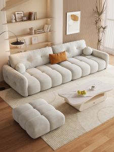 Slandi | French Cream Style Infant Velour Sofa Modern Minimalist