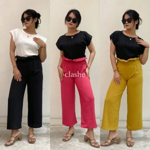 Celana Kulot Kembang Wanita Crinkle Airflow Anti Lecek Terbaru Korean Style Ootd Kekinian Tiara Pants by Clashe
