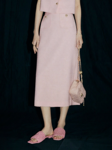 FAMANXUAN | Gentle Lady Style Pink Half Skirt