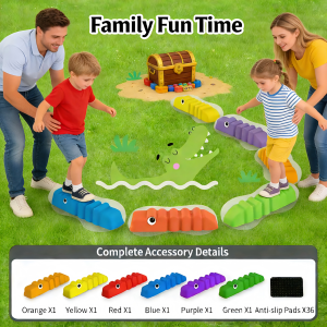 6PCS Anti-slip Wavy Pattern Balance Training Beam Indoor & Outdoor Kids Gymnastics Fitness Toy Balance Coordination Strength
