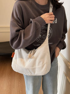 Casual Corduroy Dumpling Shaped Womens Crossbody Bag Large Capacity Commuting Shoulder Bag for Class Versatile Daily Use