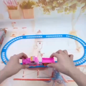 Childrens Electric Rail Train Toy Set Puzzle Assembly Rail Car Hand-Eye Coordination Ability Toy Kid Gift