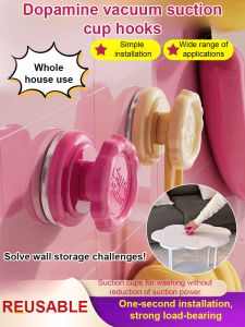 Enhancement Of Life Interest Clothes Hook Hangers Vacuum Suction Cups Onesecond Installation Ecofriendly Safe And Durable Drying Rack Strong Loadbearing