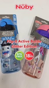 NUBY Tritan Flip It Straw Bottle 450ml Botol Minum Anak Botol Sedotan
