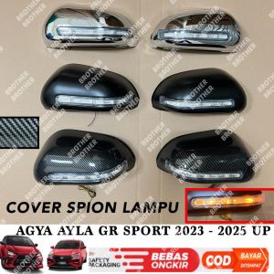 Cover Spion Agya Ayla 2023 2024 2025 Up Lampu Hitam Chrome Carbon