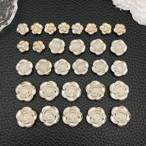 30 ชิ้นอะคริลิค Gold-Trimmed Gilded Perforated Rose ชุด - เหมาะสําหรับ DIY สร้อยคอ/ต่างหู/สร้อยข้อมือ Crafting