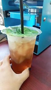 Mesin Cup Sealer Manual Gantung Multifungsi Kapasitas 8-22oz dengan Pemotongan Automatik - Merah