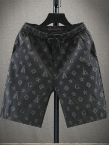 กางเกงขาสั้นผ้าไหมน้ำแข็งสำหรับผู้ชาย กางเกงขาสั้นลำลอง 5 จุด ทรงหลวม สวมใส่สบาย สำหรับฤดูร้อน ปี 2024 กางเกงขาสั้นชายหาด