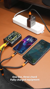 MeeGoo 100W Flash Series 3 in 2 Super Fast Charging 6A Braided Charging Cable C+U to M+L+C For All Phone 快充数据线
