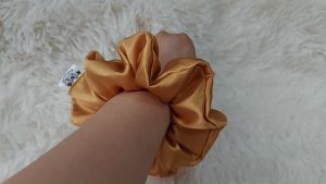 Scrunchy Dark Matte Gold Satin - Large
