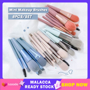 8Pcs Mini Makeup Brush Set Macarons Color Soft Makeup Brush Portable Travel Cute Makeup Brush Blush Eye Shadow Brush