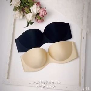 Wanita Seksi Seamless Bra Push Up Bra Tanpa Tali Nirkabel Dua Tali Bahu