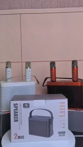 Speaker bluetooth with mic and outdoor Family party KTV speaker with good sound quality and colorful LED dance lights YS-219