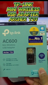 TP Link Archer T2U AC600 Dual-Band USB Wi-Fi Adapter – 433 Mbps 5 GHz & 200 Mbps 2.4 GHz – Kompak