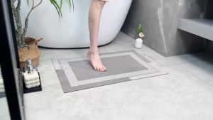 Thảm Tắm VIKAMA Có Lớp Lót Cao Su - Bề Mặt Giả Da Lộn Mỏng Thấm Hút Nhanh Chống Trơn Trượt Cho Sàn Phòng Tắm