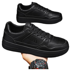 Warrior Mens Shoes Full Black Board Shoes Autumn Shoes for Work Breathable Kitchen Lightweight Not Tired Feet Soft Sole Sneakers