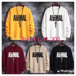 Diskon Sweater Keren Kaos Pria Distro Animal Crewneck Trendy Sweatshirt Elegan Sweter Cowok Kekinian
