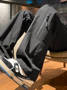 Mens Outdoor Casual Pants Spring Autumn Waterproof Workwear Trousers Trendy Large Size Sports Leisure Straight Leg Pants