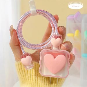 TAOYUNXI | Ốp Bảo Vệ Cáp Sạc Hình Trái Tim Cho iPhone Bộ Bảo Vệ Sạc 18W/20W Bộ Cuộn Dây Cáp Chất Liệu PVC