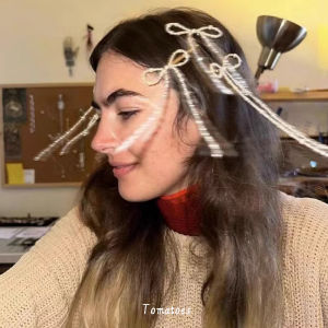 กิ๊บติดผมรูปไข่มุก ผ้าซาติน โบว์ผีเสื้อ กิ๊บติดผมแบบมีขอบ ชุดเครื่องประดับผมแฟชั่นสำหรับผู้หญิง ดีไซน์เก๋ไก๋และทันสมัย