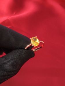 Diamcity (Free Gra Certificate) Cincin Kuning Moissanite Di Emas Mawar 18k Untuk Wanita