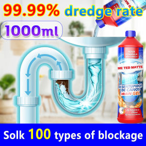Drainage clogged remover 1000ML drain cleaner clog remover Powerful Clog Remover Dissolves Grease/Hair/Oils Dredging Agent Sink Drain Cleaner for Kitchen Sewer Toilet Brush Clogging Cleaning Tools Sink Drain Pipes Cleaner drainage clogged remover