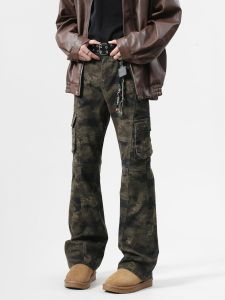 ZHUOCAN | Camouflage Workwear Pants Men Slim Flared High Street Vibe
