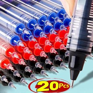20Pcs Premium Black/Blue/Red Liquid Ink Gel Pens 0.5mm Fine Point Smooth Writing Ballpoint Pens for Office School Stationery Supply