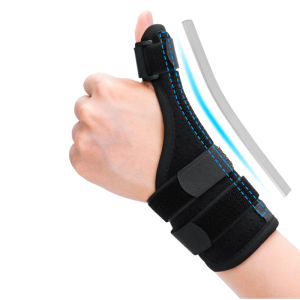 Adjustable Thumb Splint with Metal Support Compression Finger Holder Protector Wrist Brace for Sprains Strains Arthritis Tendonitis