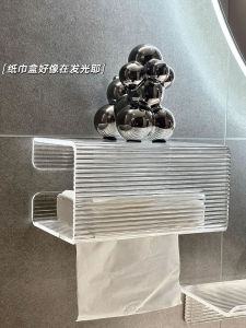 Hộp Đựng Khăn Mặt Acrylic Treo Tường Phòng Tắm Giá Để Khăn Mặt Không Cần Đục Lỗ Giá Để Khăn Giấy Giá Để Đồ Dùng Vệ Sinh Cá Nhân