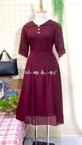 XẢ KHO - Đầm Trung Niên Màu Sắc Trẻ Trung Tươi Sáng Họa Tiết Sang Trọng Đi Làm Đi Tiệc U40 U50 U60 tm572