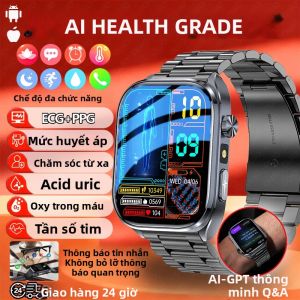 Đồng Hồ Thông Minh AI Dành Cho Nữ Với Chức Năng Theo Dõi Nhịp Tim ECG+PPG Huyết Áp Axit Uric Thông Báo Tin Nhắn Chăm Sóc Từ Xa Theo Dõi Sức Khỏe