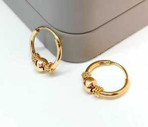 Abee Acc-1587 Anting Ring Bola anak Dan remaja Lapis Emas 18K anting Titanium