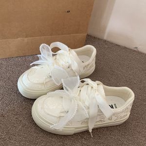Original Design Canvas Shoes New 2025 White Sneakers with National Style Butterfly Knot Womens Versatile Casual Shoes