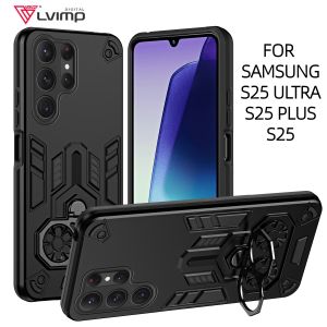 Military Armor Case For Samsung Galaxy S25 Ultra Case For Samsung S25 Plus S25+ S25Ultra Rotate Metal Bracket Kickstand Cover