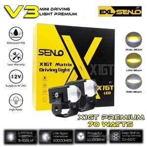 Original SENLO X1GT PREMIUM 70 Watts Motorcycle LED Mini Drive Fog Lights White+Yellow LED Spotlight