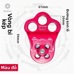Camnal | Pulley Cứu Hộ Leo Trèo Ngoài Trời với Đôi Bạc Đạn 3 Lỗ Mặt Bên