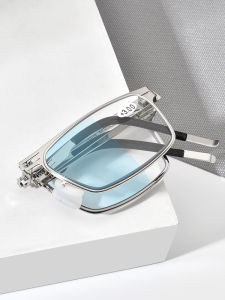FONEX Photochromic Blue Folding Reading Glasses Men New Portable Screwless Anti Blue Blocking Reader Women Eyeglasses LH016