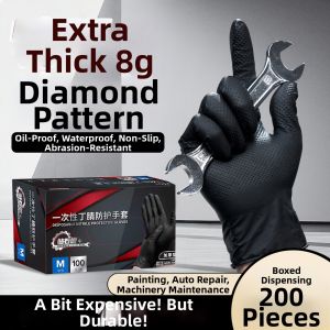 Disposable Thickened Wear-resistant Oil-proof Nitrile Gloves
