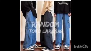Terlaris Celana Cargo Jeans Wanita Dan Pria Jumbo Model Dan Motif Terbaru/ Clana Gombrong Kekinian Kantong Samping Kanan Kiri