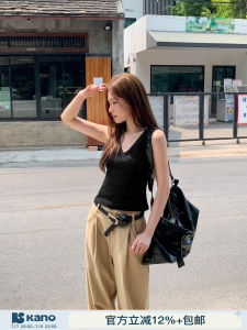 Summer Basic V-neck Slim-fit Stretch Womens Tank Top