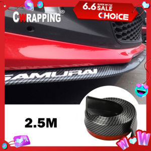 Car Front Bumper Lip Carbon Fiber Rubber Universal  Protector Bumper Lip Strip Spoiler Side Skirt Rubber Anti Scratch Protector