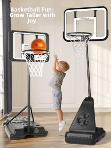 hongdeng | Adjustable Height Kids Basketball Hoop Indoor Outdoor Use