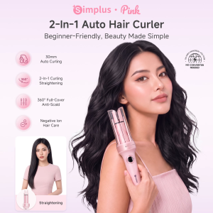 【NEW】 Simplus 2-in-1 Auto Hair Curler & Straightener丨30mm Auto Curling丨Negative Ion丨Global voltage 卷发棒 JFBA014