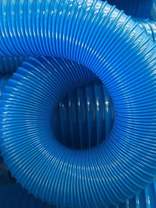 Wave Pvc Pipe Blue PVC Flexible Plastic Wave Tube Industrial Ventilation Pipe Smoke ...