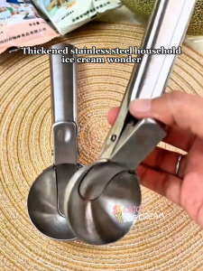 Stainless Steel Ice Cream Scoop Cookie Scooper Dough Scoop with Comfortable Handle Kitchen Cooking Tools