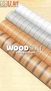 Wallpaper EZ Art Wood Slats Collection Fluted home decor waterproof self adhesive 10meters by 45cm PVC grey