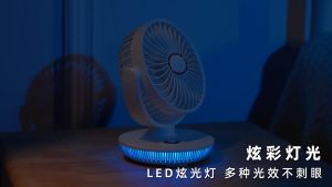 10000mAh Portable USB Rechargeable Table Fan Desktop Fan Strong Wind Mini Cooling Fan With Timing Colorful Light Kipas 风扇