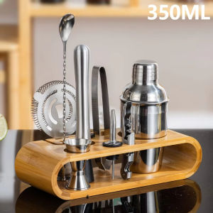 Mixology Bartender Kit 10-Piece Bar Tool Set with Bamboo Stand Martini Cocktail Shaker Set for a Perfect Drink Mixing Experience